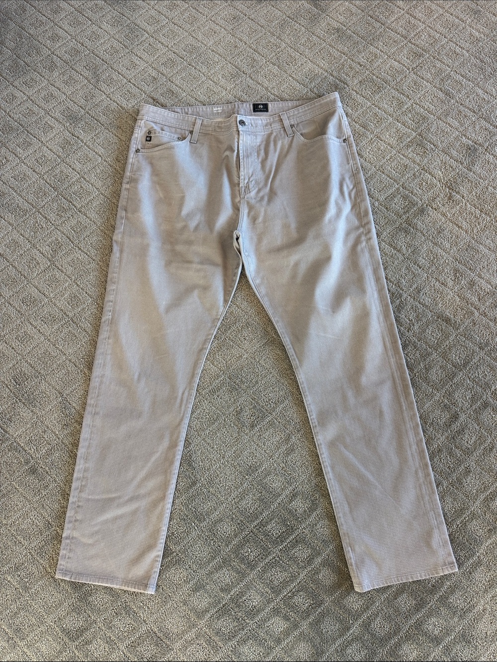 Ag Adriano Goldschmied Men's Light Taupe Corduroy Pants